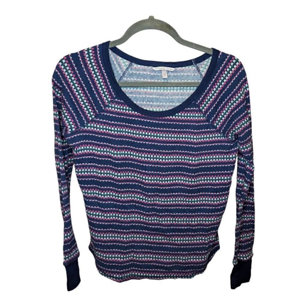 Victoria's Secret Blue Knit Pajama Top Women's Size XS
